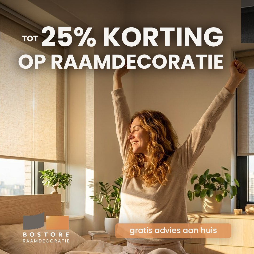 Raamdecoratie op maat in moderne slaapkamer