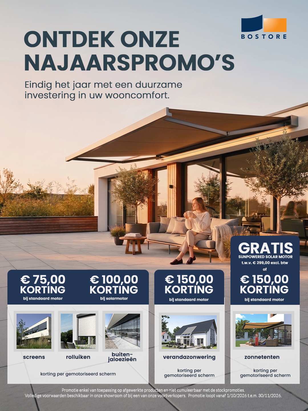 najaarspromoties op zonwering bij Bostore Lubbeek